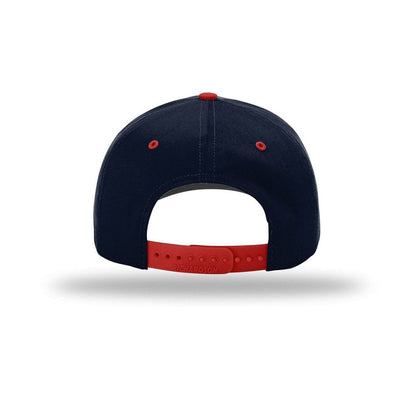 embroidered-richardson-pro-twill-snapback-212-cap — Navy/ Navy/ Red back
