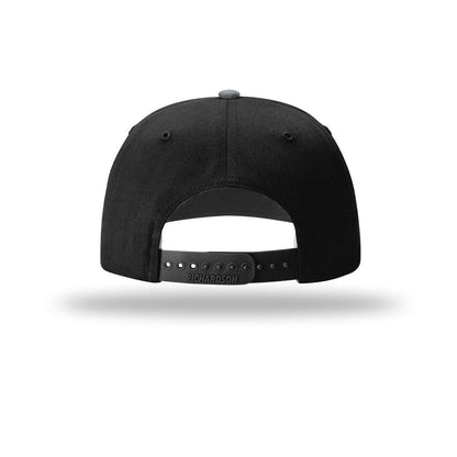 embroidered-richardson-solid-twill-trucker-312-cap — Heather Grey/ Black back