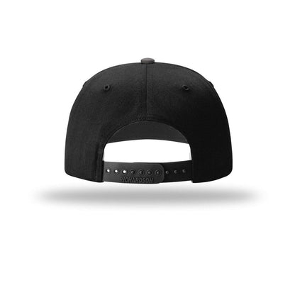 embroidered-richardson-solid-twill-trucker-312-cap — Charcoal/ Black back