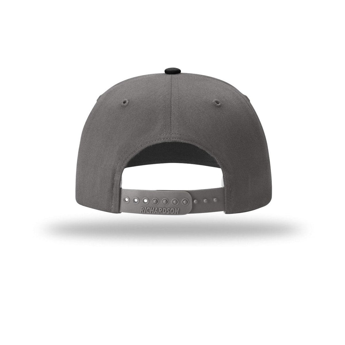 embroidered-richardson-solid-twill-trucker-312-cap — Black/ Charcoal back
