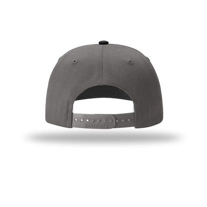 embroidered-richardson-solid-twill-trucker-312-cap — Black/ Charcoal back