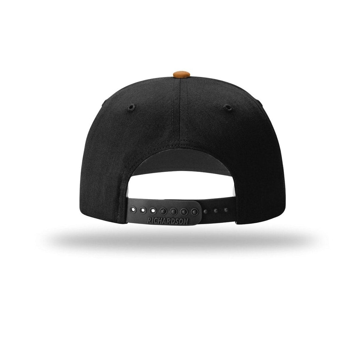 embroidered-richardson-solid-twill-trucker-312-cap — Caramel/ Black back