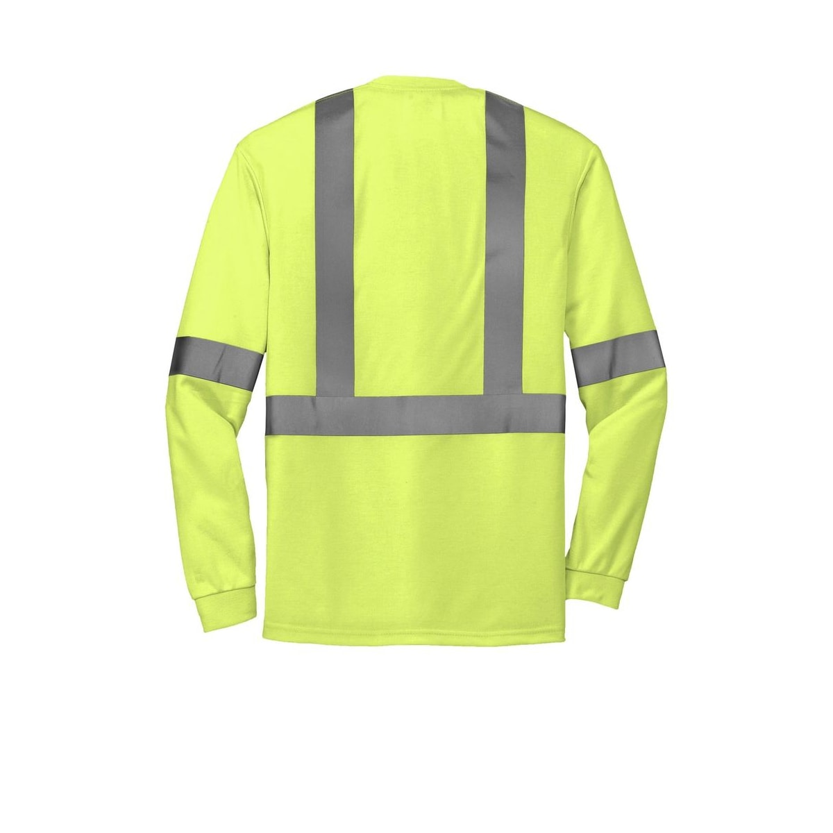 CornerStone ANSI 107 Class 2 Long Sleeve Safety T-Shirt — Safety Yellow/ Reflective (Back)