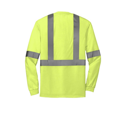 CornerStone ANSI 107 Class 2 Long Sleeve Safety T-Shirt — Safety Yellow/ Reflective (Back)