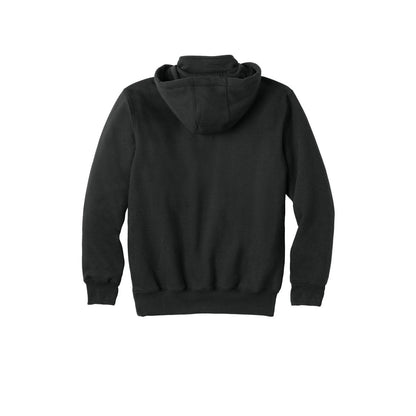 Carhartt Rain Defender Paxton Heavyweight Hooded Zip Mock Sweatshirt — Black (Back)