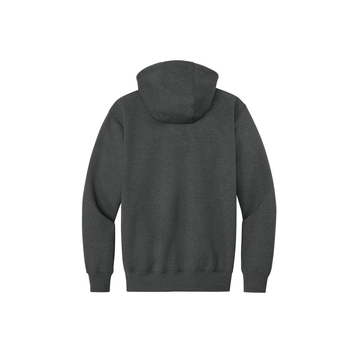 Carhartt Rain Defender Paxton Heavyweight Hooded Zip Mock Sweatshirt — Carbon Heather (Back)