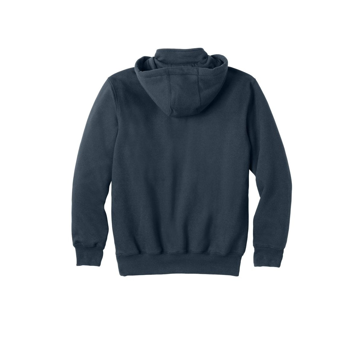 Carhartt Rain Defender Paxton Heavyweight Hooded Zip Mock Sweatshirt — New Navy (Back)