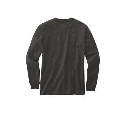 Carhartt Long Sleeve Henley T-Shirt — Carbon Heather (Back)