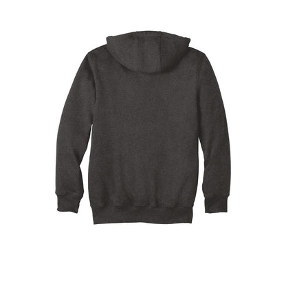 Carhartt Rain Defender Paxton Heavyweight Hooded Zip-Front Sweatshirt — Carbon Heather (Back)