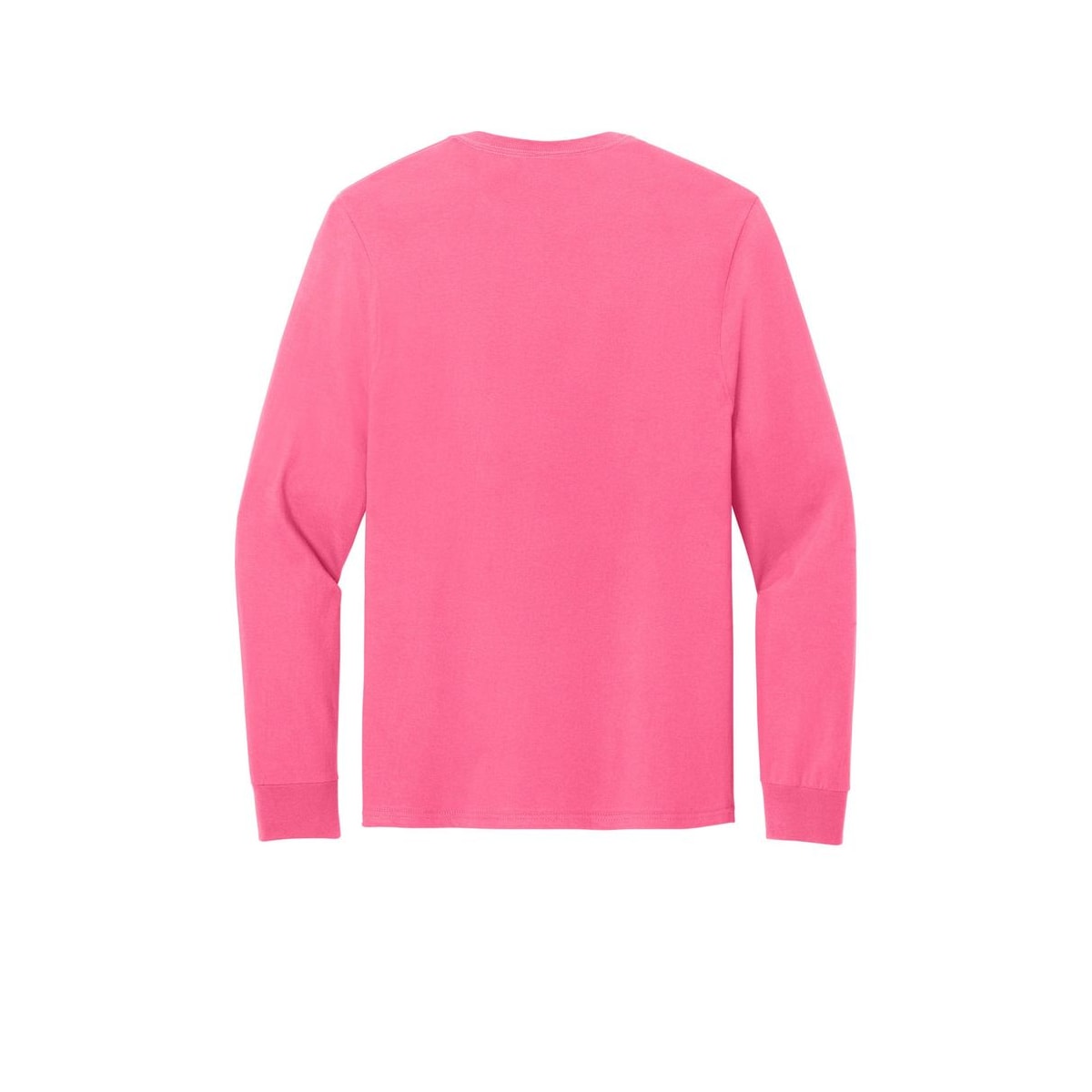 Jerzees Classics Unisex Cotton Long Sleeve T-Shirt — Neon Pink (Back)