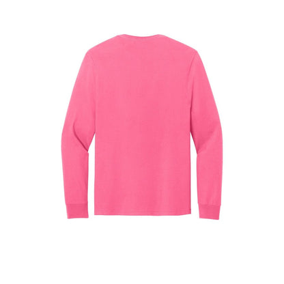 Jerzees Classics Unisex Cotton Long Sleeve T-Shirt — Neon Pink (Back)