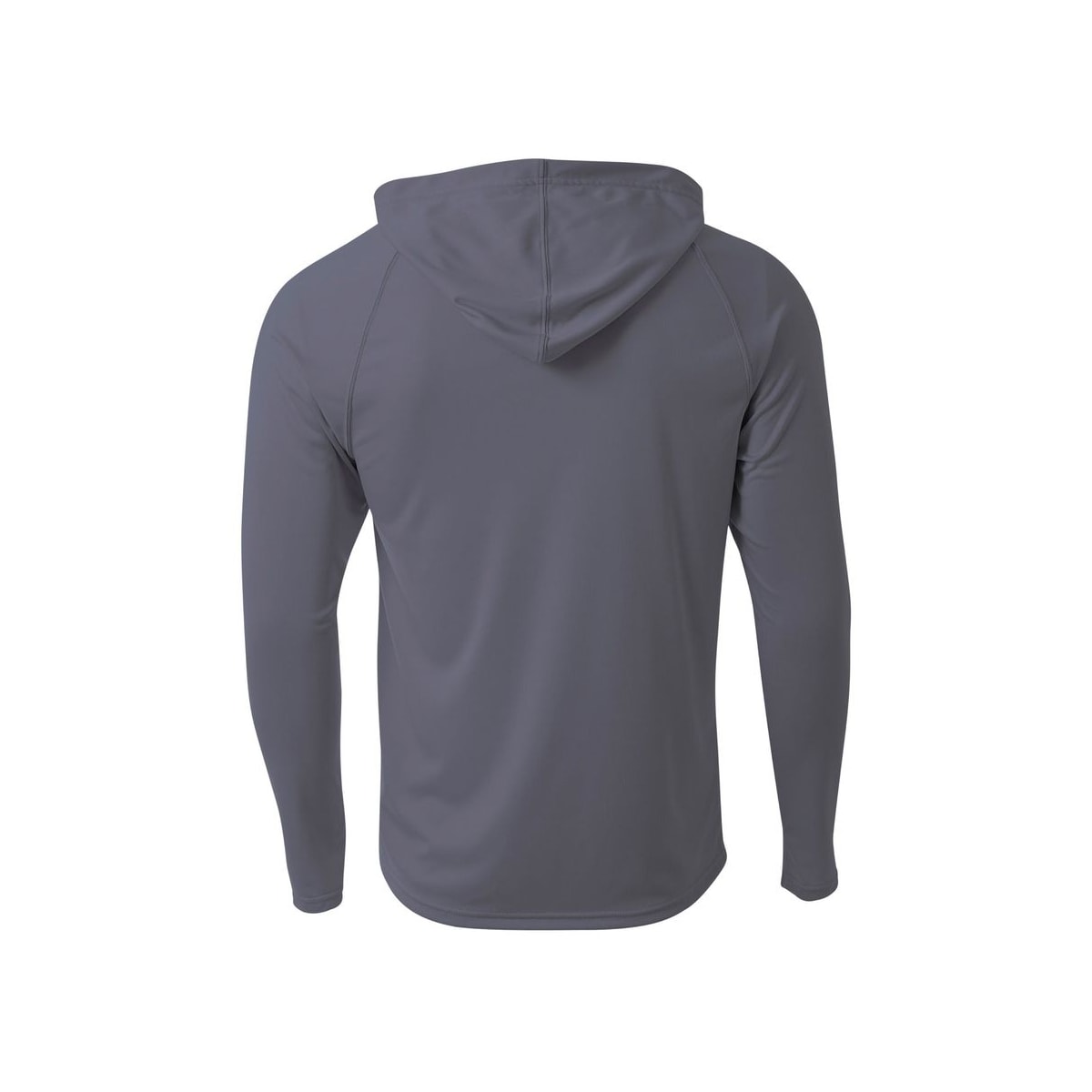 A4 Cooling Performance Long Sleeve Hooded Tee — Graphite (Back)