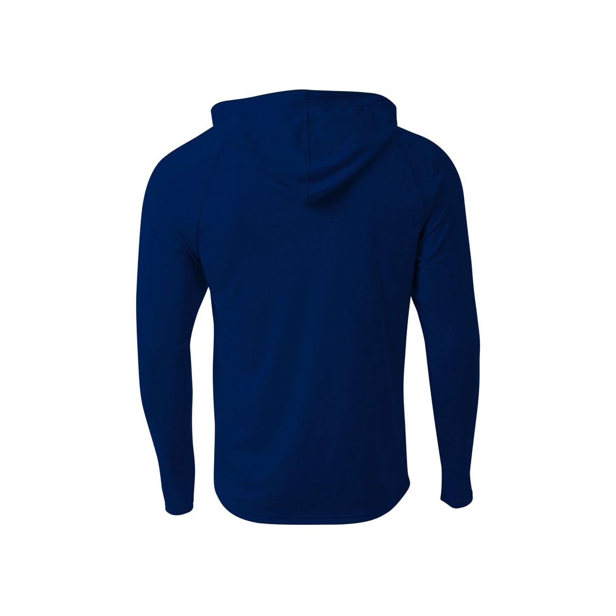 A4 Cooling Performance Long Sleeve Hooded Tee — Navy (Back)