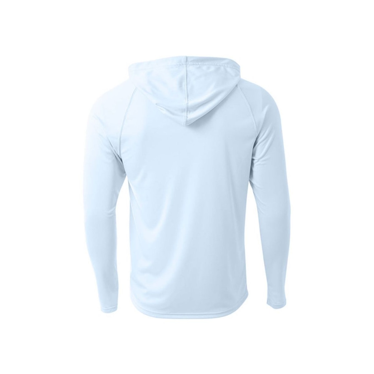 A4 Cooling Performance Long Sleeve Hooded Tee — Pastel Blue (Back)