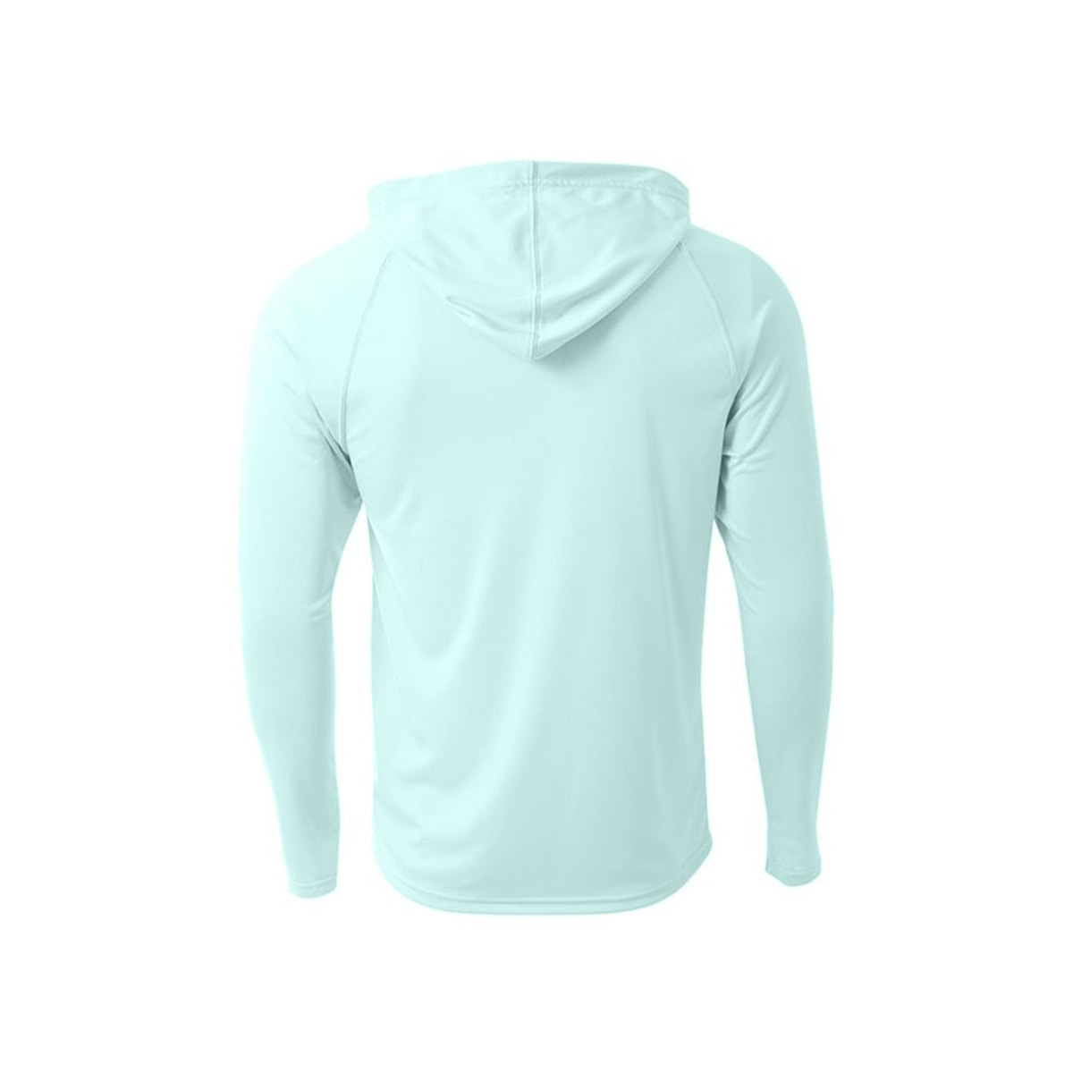 A4 Cooling Performance Long Sleeve Hooded Tee — Pastel Mint (Back)