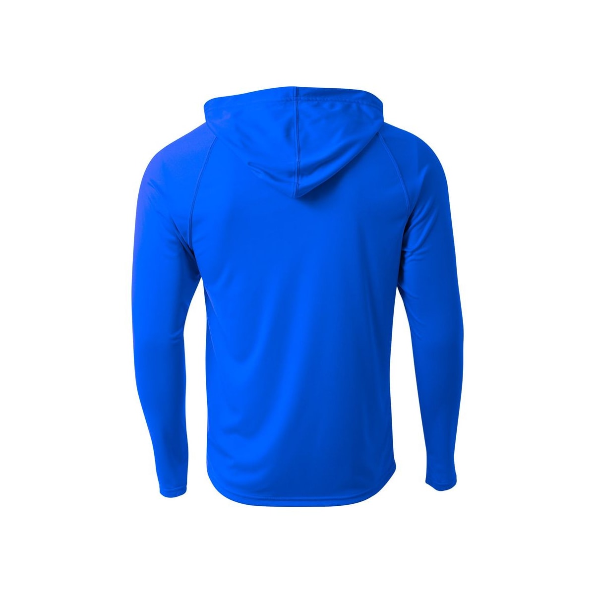 A4 Cooling Performance Long Sleeve Hooded Tee — Royal (Back)