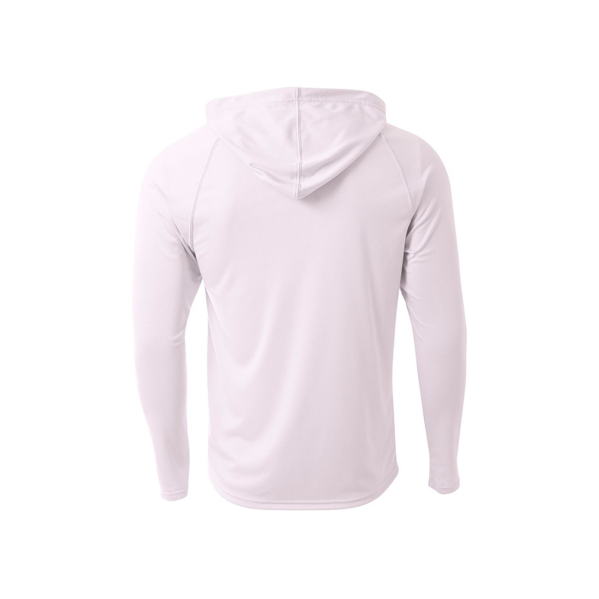 A4 Cooling Performance Long Sleeve Hooded Tee — White (Back)
