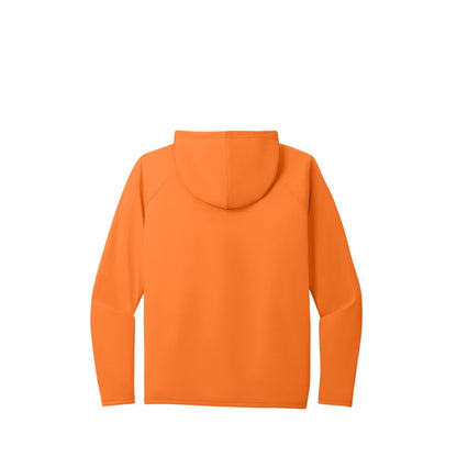 Port & Co Performance Pullover Hooded Tee — Neon Orange (Back)
