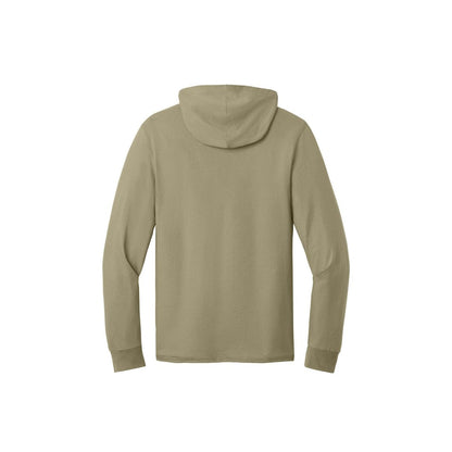 Jerzees Classics Unisex Cotton Long Sleeve Hooded T-Shirt — Khaki (Back)