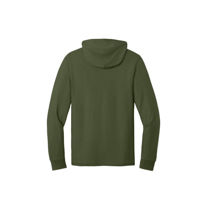 Jerzees Classics Unisex Cotton Long Sleeve Hooded T-Shirt — Military Green (Back)