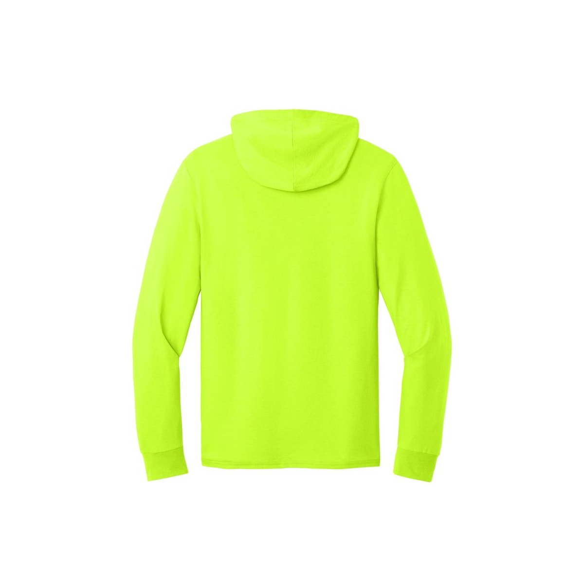 Jerzees Classics Unisex Cotton Long Sleeve Hooded T-Shirt — Safety Green (Back)