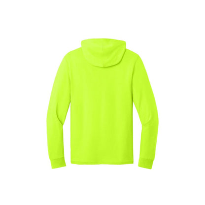 Jerzees Classics Unisex Cotton Long Sleeve Hooded T-Shirt — Safety Green (Back)