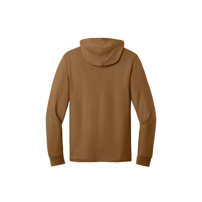 Jerzees Classics Unisex Cotton Long Sleeve Hooded T-Shirt — Golden Pecan (Back)