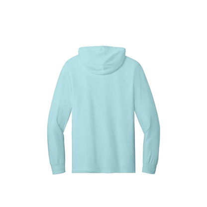 Jerzees Classics Unisex Cotton Long Sleeve Hooded T-Shirt — Breezy Blue (Back)