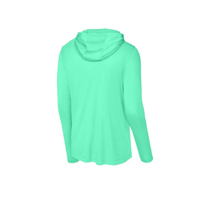 Sport-Tek Posi-UV Pro Long Sleeve Hoodie — Bright Seafoam (Back)