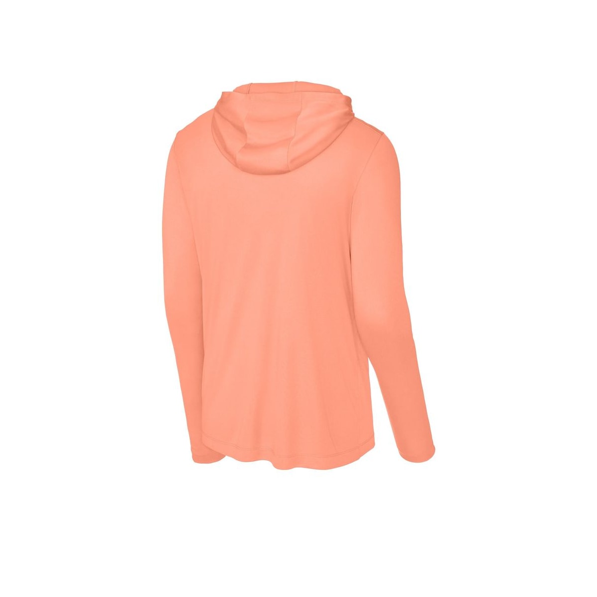 Sport-Tek Posi-UV Pro Long Sleeve Hoodie — Soft Coral (Back)
