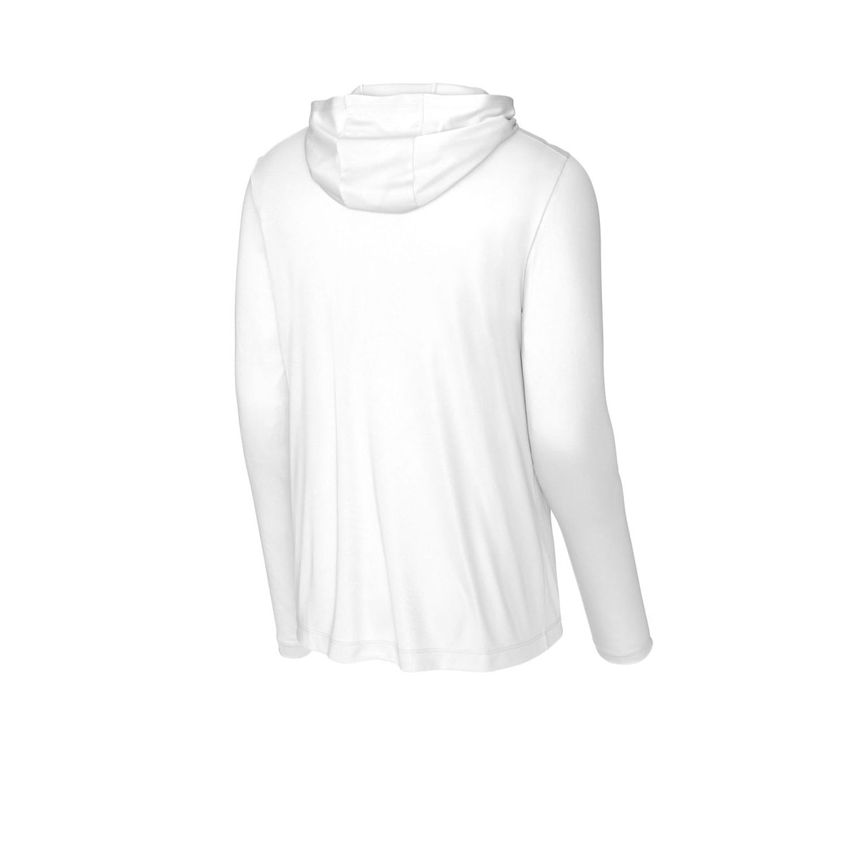 Sport-Tek Posi-UV Pro Long Sleeve Hoodie — White (Back)