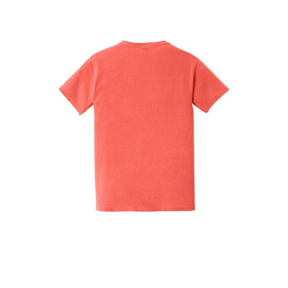 COMFORT COLORS Heavyweight Ring Spun Pocket Tee — Neon Red Orange (Back)