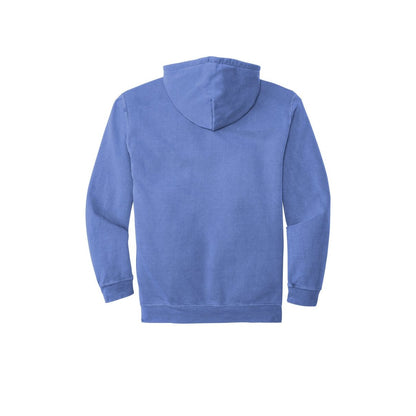COMFORT COLORS Garment Dyed Hooded Sweatshirt — Flo Blue (Back)