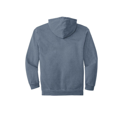 COMFORT COLORS Garment Dyed Hooded Sweatshirt — Blue Jean (Back)
