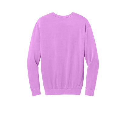 Comfort Colors Lightweight Crewneck Sweatshirt — Neon Violet (Back)