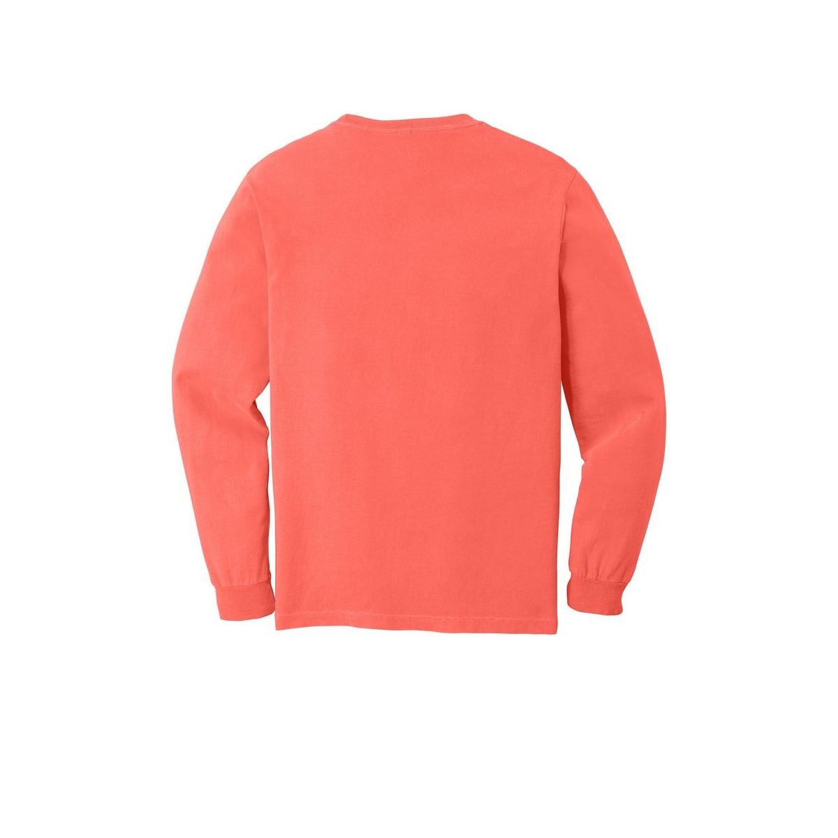COMFORT COLORS Heavyweight Ring Spun Long Sleeve Tee — Neon Red Orange (Back)