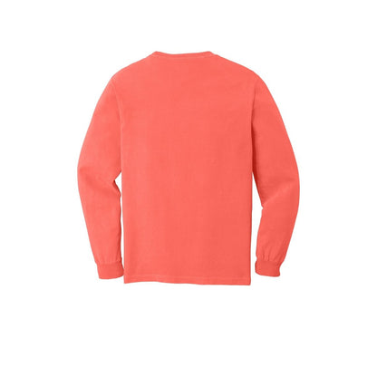 COMFORT COLORS Heavyweight Ring Spun Long Sleeve Tee — Neon Red Orange (Back)