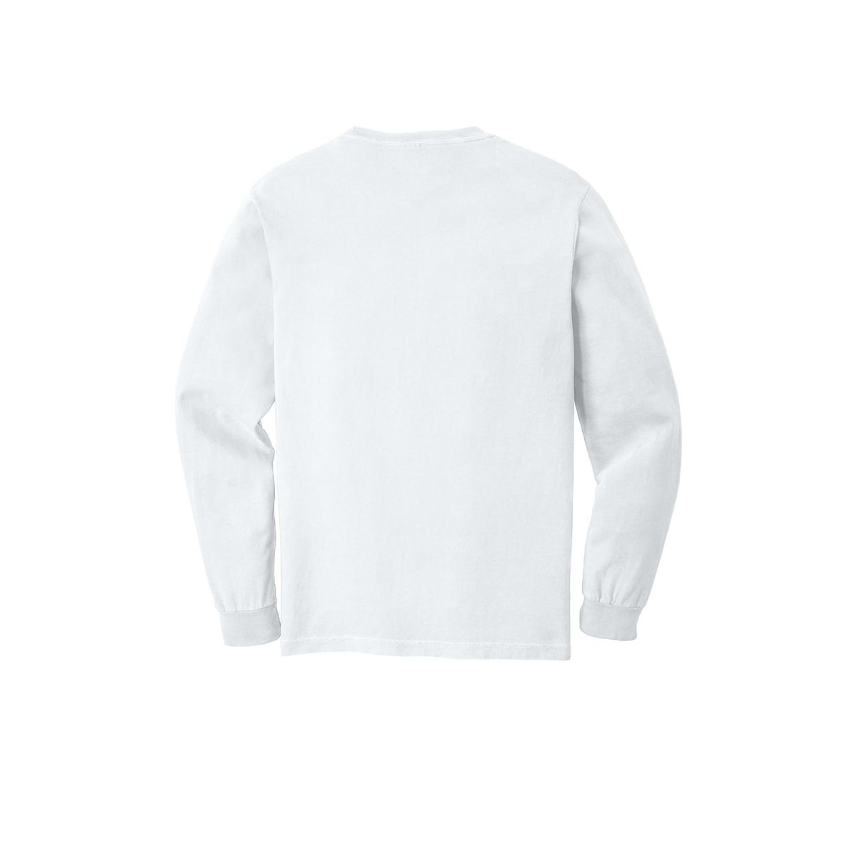 COMFORT COLORS Heavyweight Ring Spun Long Sleeve Pocket Tee — White (Back)