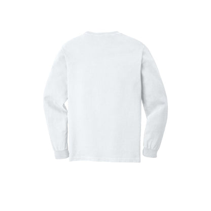 COMFORT COLORS Heavyweight Ring Spun Long Sleeve Pocket Tee — White (Back)