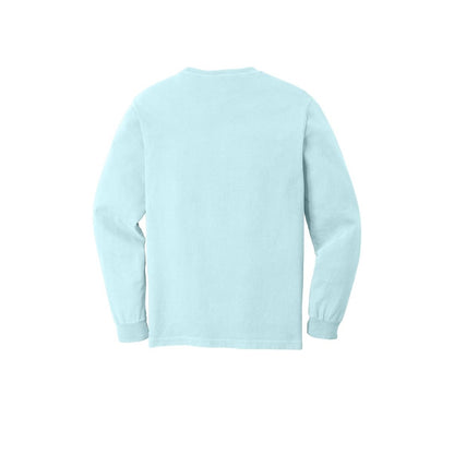COMFORT COLORS Heavyweight Ring Spun Long Sleeve Pocket Tee — Chambray (Back)