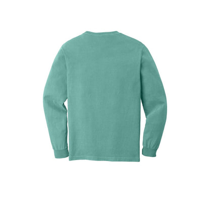 COMFORT COLORS Heavyweight Ring Spun Long Sleeve Pocket Tee — Seafoam (Back)