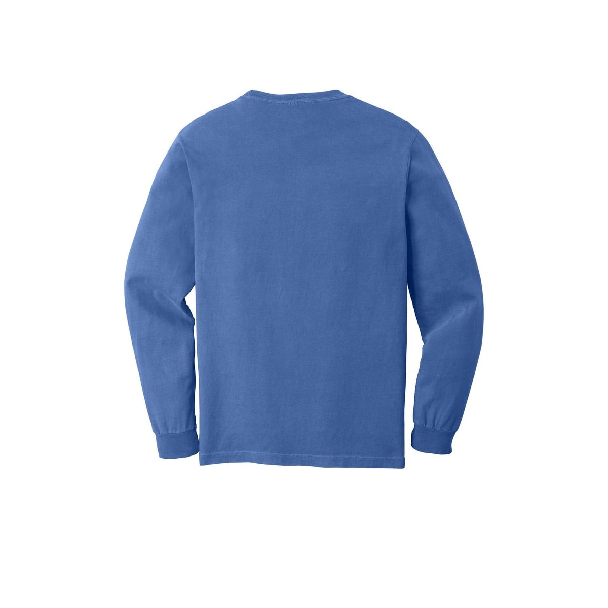 COMFORT COLORS Heavyweight Ring Spun Long Sleeve Pocket Tee — Flo Blue (Back)