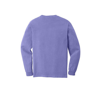 COMFORT COLORS Heavyweight Ring Spun Long Sleeve Pocket Tee — Violet (Back)