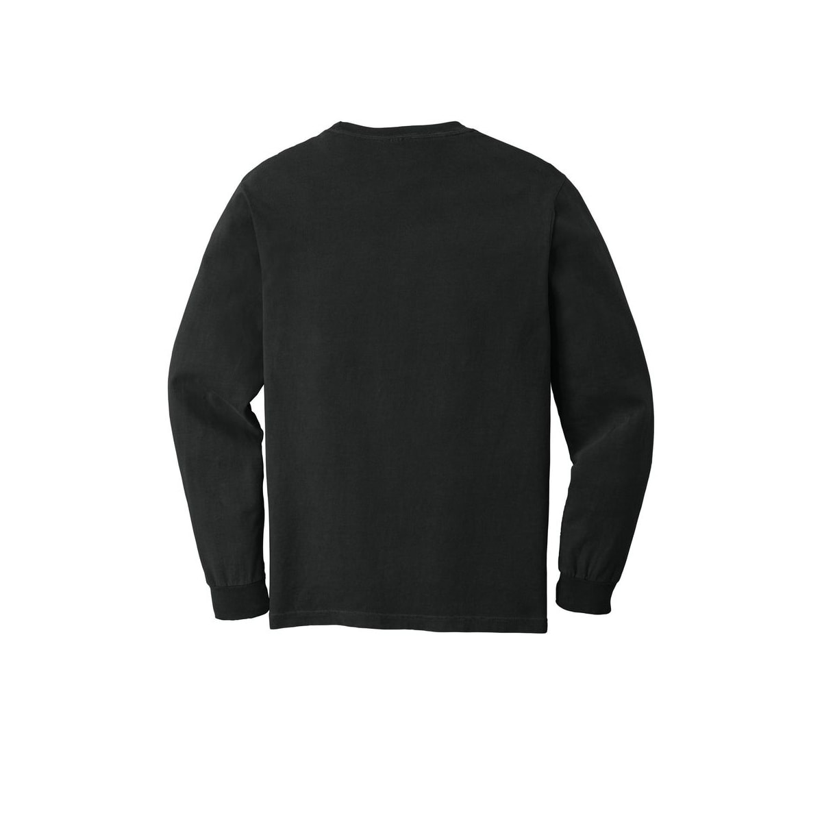 COMFORT COLORS Heavyweight Ring Spun Long Sleeve Pocket Tee — Black (Back)