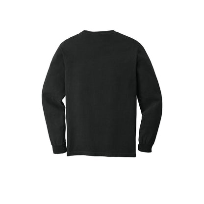 COMFORT COLORS Heavyweight Ring Spun Long Sleeve Pocket Tee — Black (Back)
