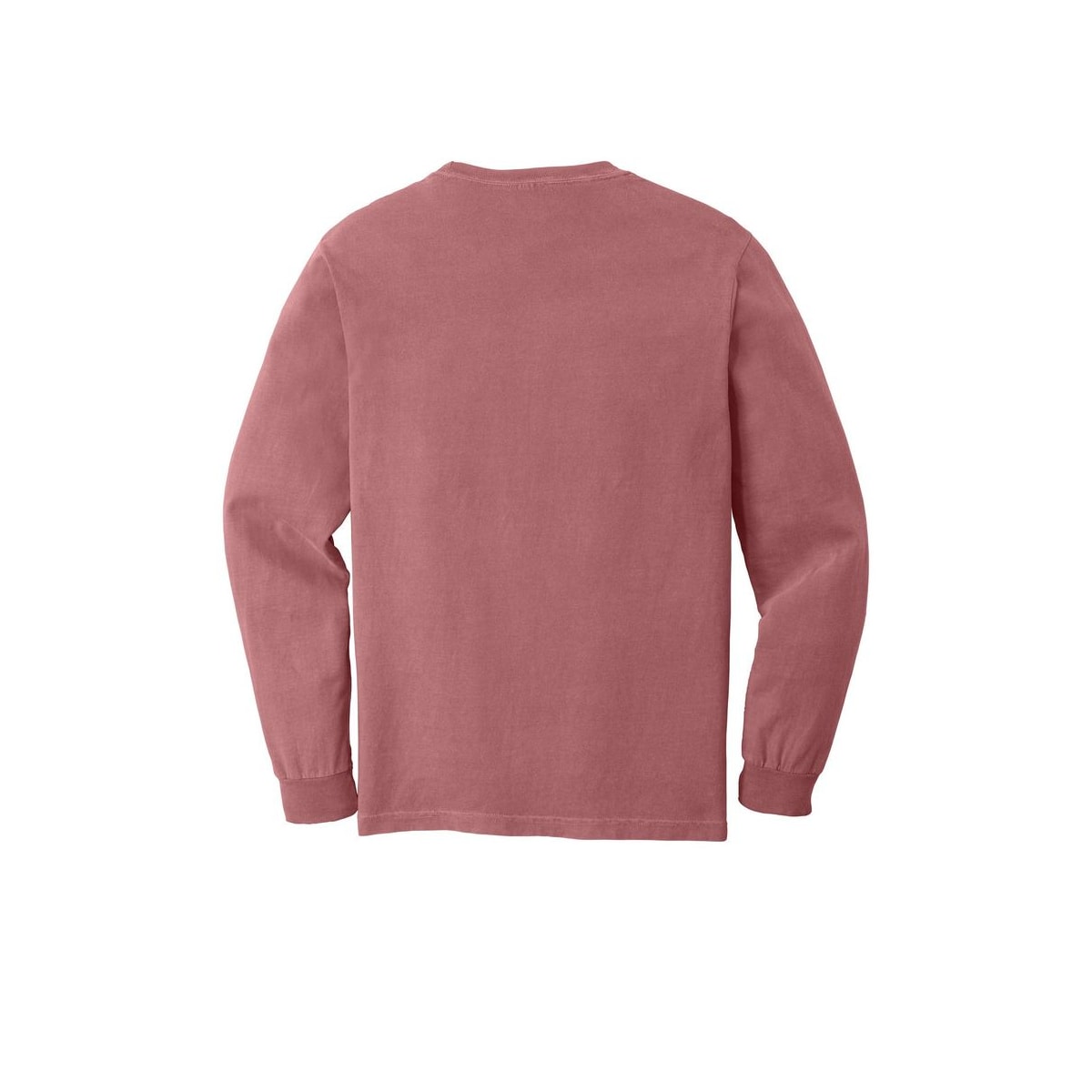 COMFORT COLORS Heavyweight Ring Spun Long Sleeve Pocket Tee — Brick (Back)