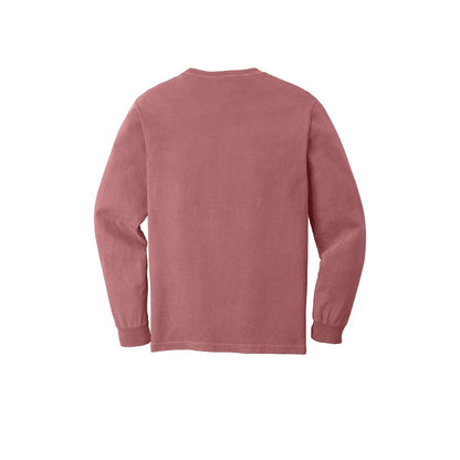 COMFORT COLORS Heavyweight Ring Spun Long Sleeve Pocket Tee — Brick (Back)