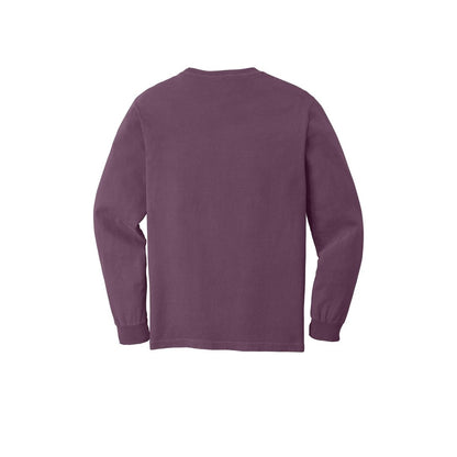 COMFORT COLORS Heavyweight Ring Spun Long Sleeve Pocket Tee — Berry (Back)