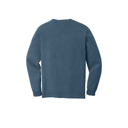 COMFORT COLORS Heavyweight Ring Spun Long Sleeve Pocket Tee — Midnight (Back)