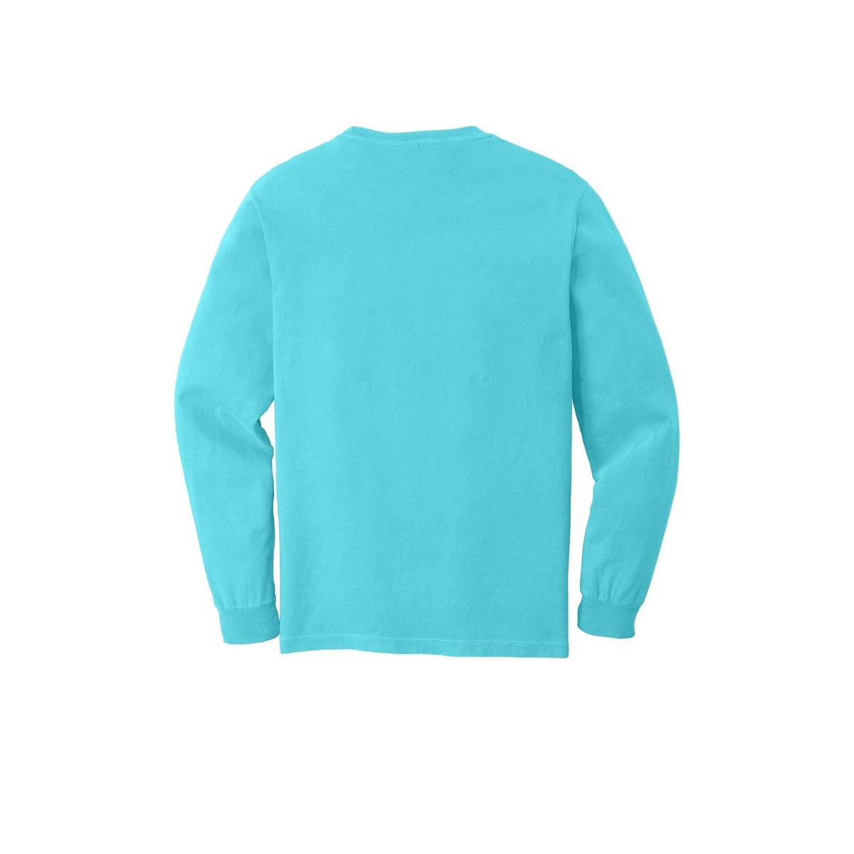 COMFORT COLORS Heavyweight Ring Spun Long Sleeve Pocket Tee — Lagoon (Back)